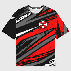 Футболка оверсайз мужская Umbrella - red lines, цвет: 3D-принт