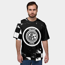 Футболка оверсайз мужская Inter клетка краски, цвет: 3D-принт — фото 2