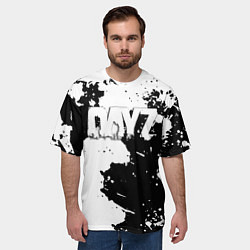 Футболка оверсайз мужская Dayz Брызги красок черно белый, цвет: 3D-принт — фото 2