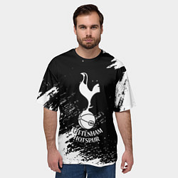 Футболка оверсайз мужская Тоттенхэм белые брызги красок, цвет: 3D-принт — фото 2