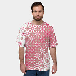 Футболка оверсайз мужская Звездная россыпь-розовый, цвет: 3D-принт — фото 2