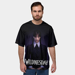 Футболка оверсайз мужская Уэнсдэй в черных слезах Wednesday, цвет: 3D-принт — фото 2