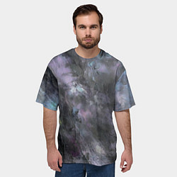 Футболка оверсайз мужская Абстракция - dark blue oil painting, цвет: 3D-принт — фото 2