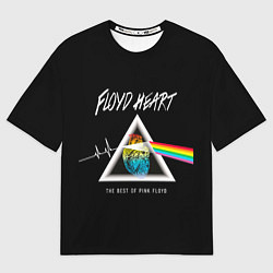 Футболка оверсайз мужская Pink Floyd сердце, цвет: 3D-принт