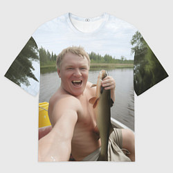 Футболка оверсайз мужская Здоровенный Йаааазь мем, цвет: 3D-принт