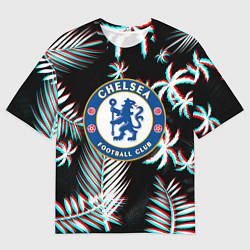 Футболка оверсайз мужская Chelsea тропики глитч текстура, цвет: 3D-принт