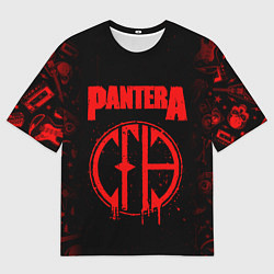 Футболка оверсайз мужская Pantera рок группа, цвет: 3D-принт