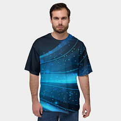 Футболка оверсайз мужская Абстракция волнистых линий, цвет: 3D-принт — фото 2