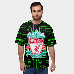 Футболка оверсайз мужская Liverpool плата текстура, цвет: 3D-принт — фото 2