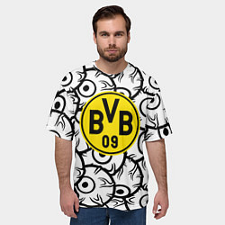 Футболка оверсайз мужская Borussia глаза текстура, цвет: 3D-принт — фото 2