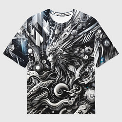 Мужская футболка оверсайз Abstraction cyber pattern - ai art fantasy