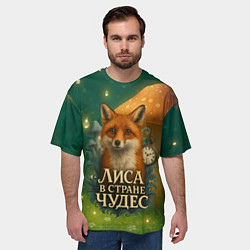 Футболка оверсайз мужская Лиса в стране чудес - грибной лес, цвет: 3D-принт — фото 2