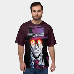 Футболка оверсайз мужская Hellsing - Алукард, цвет: 3D-принт — фото 2