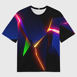 Футболка оверсайз мужская Neon colored geometric, цвет: 3D-принт