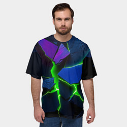 Футболка оверсайз мужская Neon tile, цвет: 3D-принт — фото 2