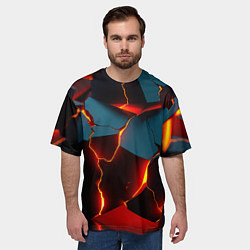 Футболка оверсайз мужская Orange glow, цвет: 3D-принт — фото 2