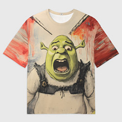 Футболка оверсайз мужская Шрек в панике, цвет: 3D-принт