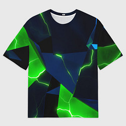 Мужская футболка оверсайз Neon tile green