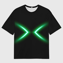 Мужская футболка оверсайз Neon green lines