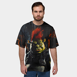 Футболка оверсайз мужская Шрек боец с катаной, цвет: 3D-принт — фото 2