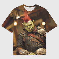 Футболка оверсайз мужская Шрек панк в человеческом облике, цвет: 3D-принт