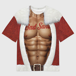 Футболка оверсайз мужская Костюм плохого Санты с накаченным телом, цвет: 3D-принт
