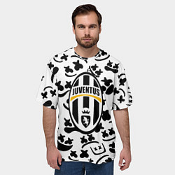 Футболка оверсайз мужская Ювентус x Маршмеллоу, цвет: 3D-принт — фото 2