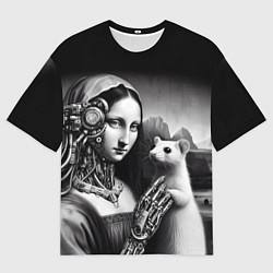 Футболка оверсайз мужская Cecilia Gallerani - the lady with the ermine cyber, цвет: 3D-принт