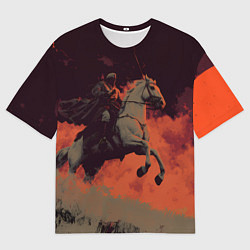 Футболка оверсайз мужская Всадник на лошади, цвет: 3D-принт