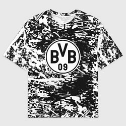 Футболка оверсайз мужская Боруссиа белые краски, цвет: 3D-принт