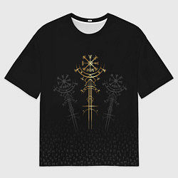 Футболка оверсайз мужская Древний компас на удачу вегвизир, цвет: 3D-принт