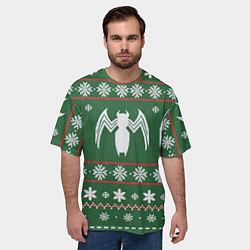 Футболка оверсайз мужская Рождественский свитер Венома, цвет: 3D-принт — фото 2
