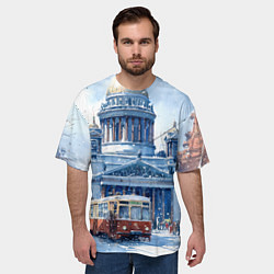 Футболка оверсайз мужская Снежный Санкт-Петербург, цвет: 3D-принт — фото 2