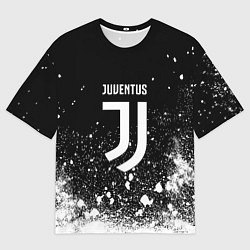 Футболка оверсайз мужская Ювентус всплеск белых красок, цвет: 3D-принт