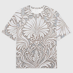 Футболка оверсайз мужская Вензельные цветы, цвет: 3D-принт
