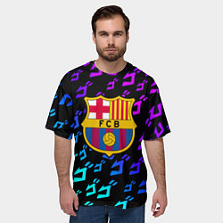 Футболка оверсайз мужская Barcelona x jojo pattern neon, цвет: 3D-принт — фото 2