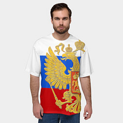 Футболка оверсайз мужская Герб России: триколор, цвет: 3D-принт — фото 2