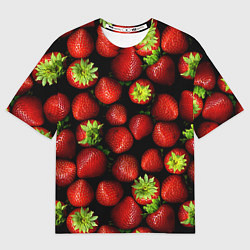 Футболка оверсайз мужская Клубничка, цвет: 3D-принт