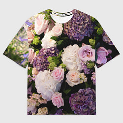 Футболка оверсайз мужская Весенние цветы, цвет: 3D-принт