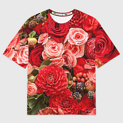 Футболка оверсайз мужская Ассорти из цветов, цвет: 3D-принт