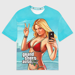 Мужская футболка оверсайз GTA 5: Selfie Girl