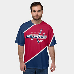 Футболка оверсайз мужская Washington capitals, цвет: 3D-принт — фото 2