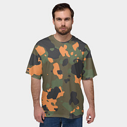 Футболка оверсайз мужская Камуфляж: хаки/оранжевый, цвет: 3D-принт — фото 2