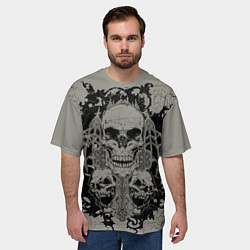Футболка оверсайз мужская Skulls, цвет: 3D-принт — фото 2