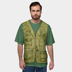 Футболка оверсайз мужская Жилетка рыбака, цвет: 3D-принт — фото 2