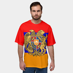 Футболка оверсайз мужская Герб и флаг Армении, цвет: 3D-принт — фото 2