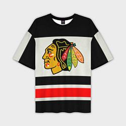 Футболка оверсайз мужская Chicago Blackhawks, цвет: 3D-принт