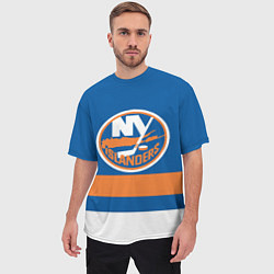 Футболка оверсайз мужская New York Islanders, цвет: 3D-принт — фото 2