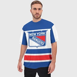 Футболка оверсайз мужская New York Rangers, цвет: 3D-принт — фото 2