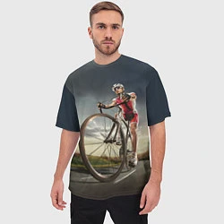 Футболка оверсайз мужская Велогонщик, цвет: 3D-принт — фото 2